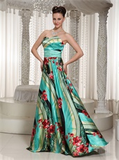 Colorful Printed Fabric Prom Dress Relatives and Friends Choice