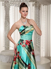 Colorful Printed Fabric Prom Dress Relatives and Friends Choice