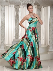 Colorful Printed Fabric Prom Dress Relatives and Friends Choice