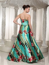 Colorful Printed Fabric Prom Dress Relatives and Friends Choice