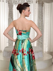 Colorful Printed Fabric Prom Dress Relatives and Friends Choice