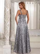 Printed Leopard V-neck Empire Customize Prom Dress For Maternity