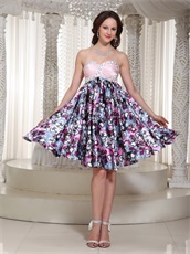 Sweetheart Printed Pattern Empire Waist Homecoming Dress Nifty