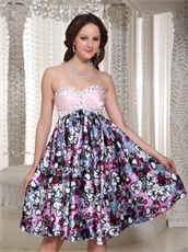 Sweetheart Printed Pattern Empire Waist Homecoming Dress Nifty