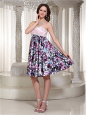 Sweetheart Printed Pattern Empire Waist Homecoming Dress Nifty