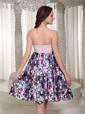 Sweetheart Printed Pattern Empire Waist Homecoming Dress Nifty