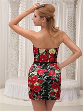 Sexy Mini-length Printed Leaves and Flowers Night Club Dress Design Your Own