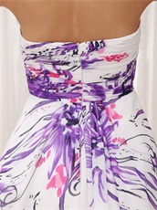 Halter Colorful Printing Short Summer Prom Dress For Fridens Gathering