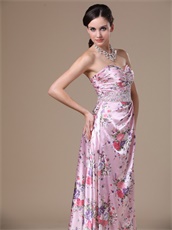 Printed Special Fabric Wives Prom Dress Royal Court Style