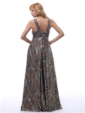 Halter Slim Special Occasion Dress Multi-color Zebra Printed