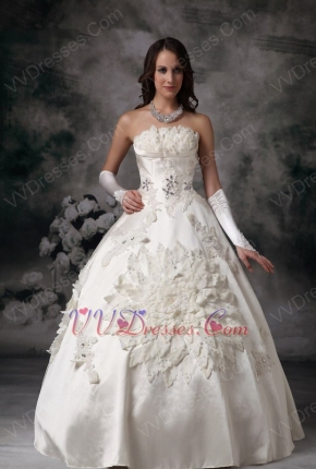 Designer Strapless Decorate Lady In Bridal Dress Floor Length No Train