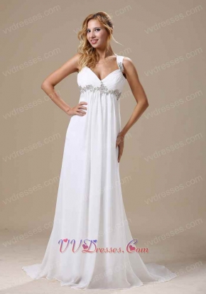 Straps Empire Waist Wedding Dress Maternity Custom Made Free