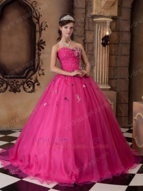 Discount Sweetheart Fuchsia Pink Dama Quinceanera Gown