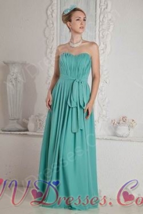 On Sale Sweetheart Turquoise Blue Chiffon Evening Dress