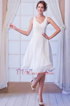 Noble V-Neck Ruched Bodice A-line Knee Length Ivory Zipper Back Homecoming Dress Noble V-Neck Ruched Bodice A-line Homecoming Dress