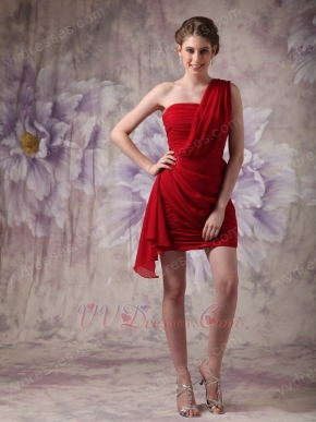 Sexy One Shoulder Wine Red Sweet 16 Dress Under $100