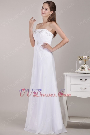 Strapless Ruched Floor Length Chiffon Wedding Dress For 2014