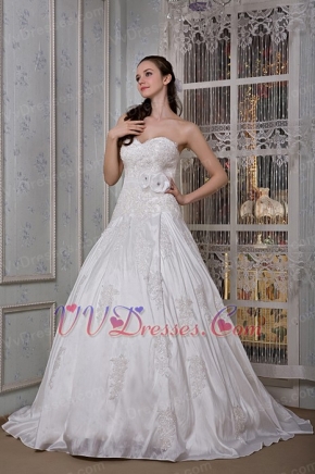 Handmade Flowers Decorate Wedding Dress Cheap Price Online Low Price