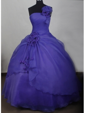 one shoulder floor length quince dresses for girl