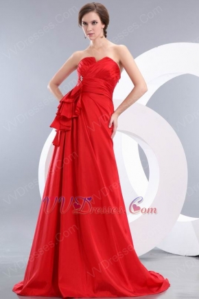 Good Looking Crimson Taffeta Evening Celebrity Dress