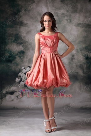 Square Short Coral Red Homecoming Dress By Tidebuy