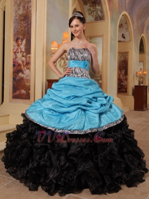 Sweetheart New Arrival Black And Sky Blue Quinceanera Dress