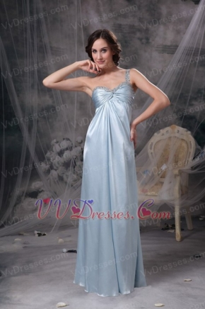 Light Blue One Shoulder Long Pageant Dress For Discount Inexpensive