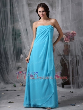 Handcrafted Flowers Decorate Long Jr Bridesmaid Dress 2014 lovely