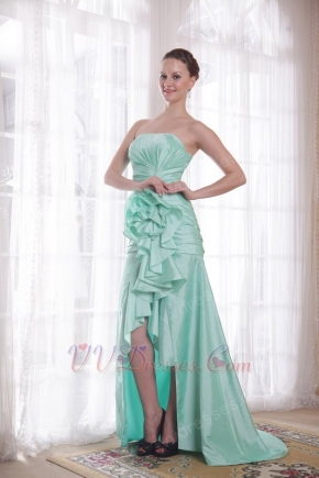 Discount Apple Green High-low Skirt Prom Dress