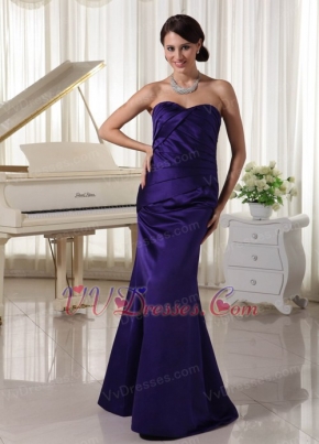 Simple Dark Purple Column Evening Dress Made By Stain Inexpensive