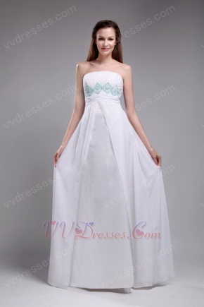 Sweet Strapless White Chiffon Designer Prom Dress For La