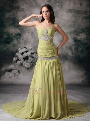 Olive Green Chiffon Mermaid Skirt Hot Sell Prom Dress