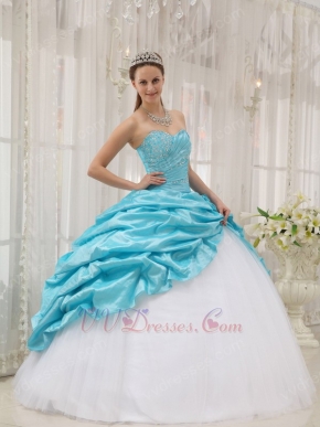 Aqua Floor Length Skirt Allure Quinceanera Dress For Girls