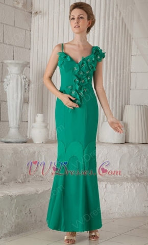 Turquoise Mermaid Ankle-length Mother of the Bride Dress