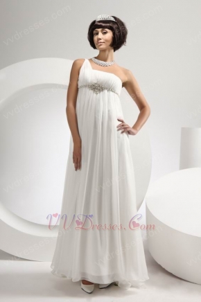 Hot Sell Maternity Wedding Dress With One Shoulder Skirt