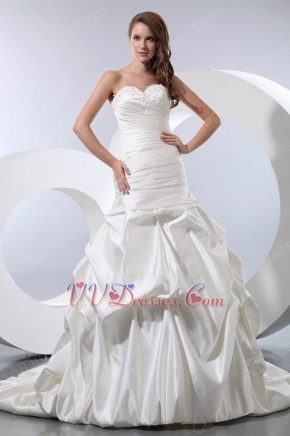 Pretty Sweetheart Bubble Ball Gown Ivory Wedding Bridal Dress