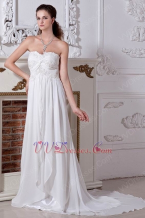 Low Price Sweetheart Lace Up Ivory Chiffon Maternity Wedding Dress