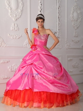 Single One Shoulder Multi Color Handcrafted Quince Gown Cheap