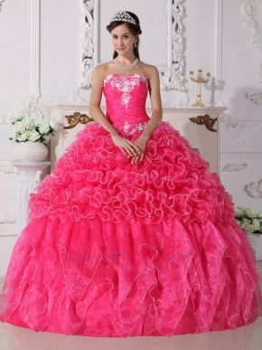 Elegant Hot Pink Quinceanera Party Dress Under 200 Pounds