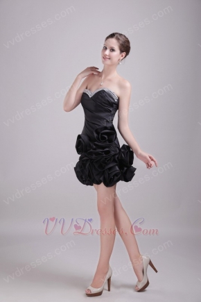 Black Sweetheart Mini-length Cocktail Dress For Cute Girl