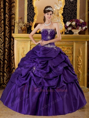 Cheap Strapless Floor Length Puffy Quinceanera Dress