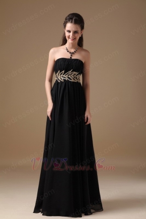 Best Black 100D Chiffon Long Bridesmaid Dress For Juniors