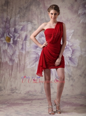 Sexy One Shoulder Wine Red Sweet 16 Dress Under $100