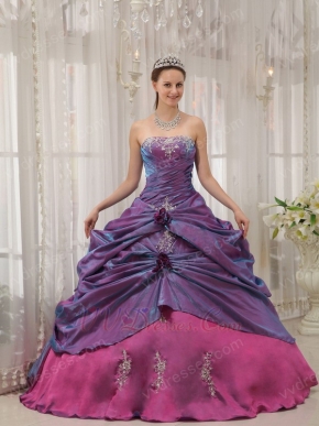 Clearance Quinceanera Dress Dark Orchid With Camellia