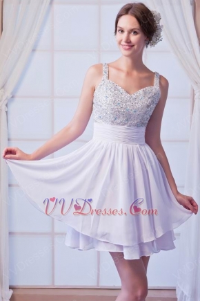 Hot Sell Straps Beaded Mini Skirt Lilac Party Cocktail Dress