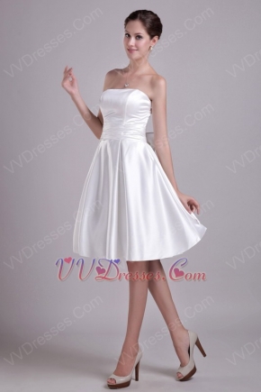 White Bowknot Decorate Wedding Bridesmaid Dress