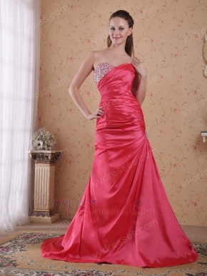 Coral Red Taffeta Dress For 2014 Evening Dress Cheap