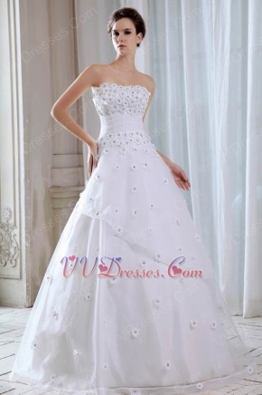 Sweetheart Flowers Upper Part Dropped Bridal Gown In Arkansas