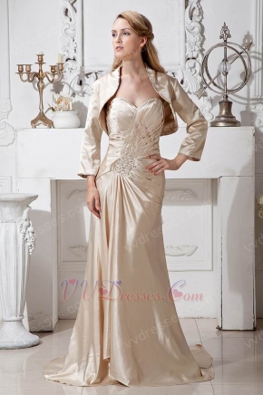 Champagne Mother Of The Bride Dress And Jacket