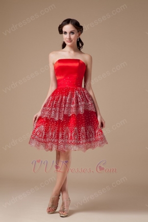 New Style Sequined Red Short Dress For 2014 Spring Prom Party